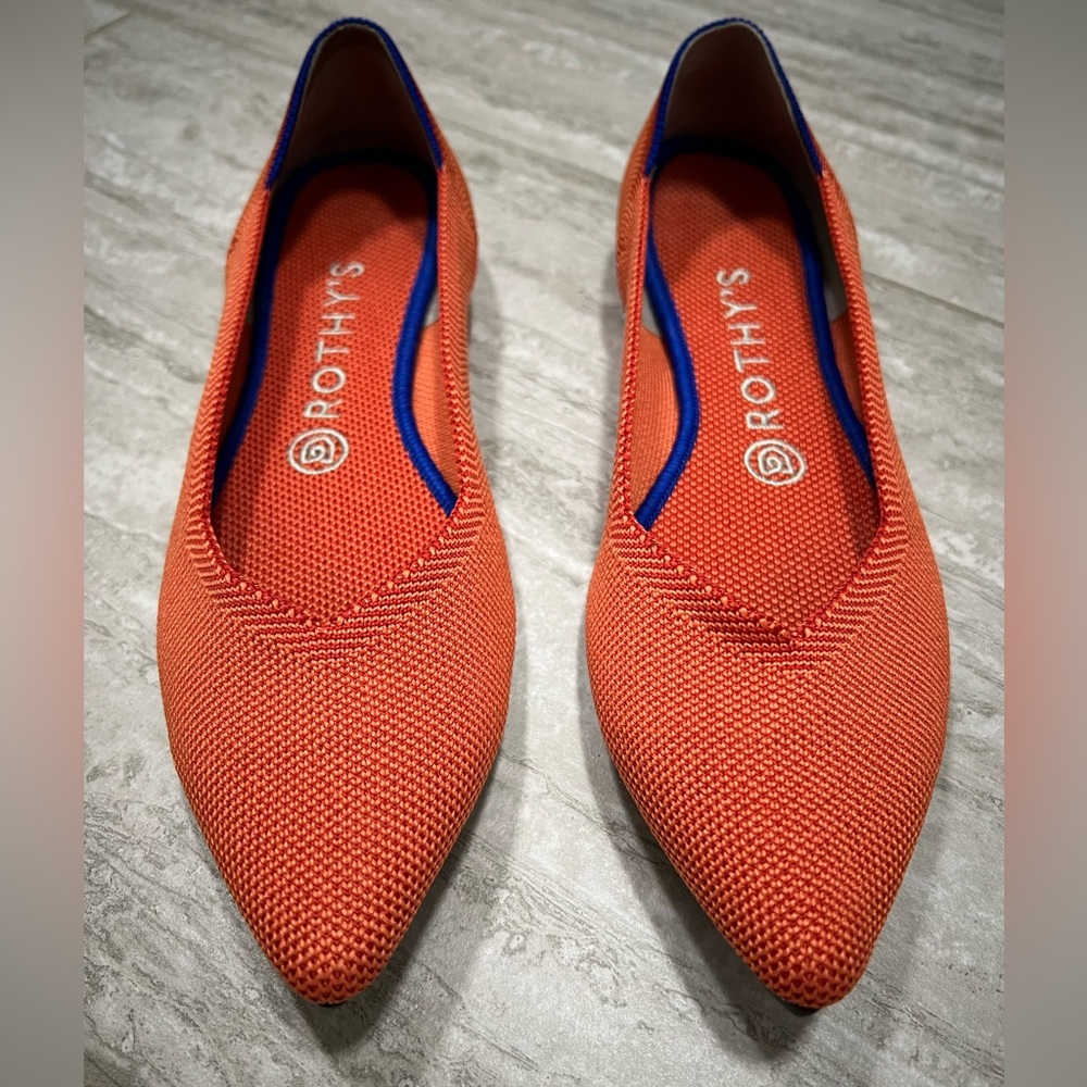 Rothy's Women's Bright Orange (Persimmon) Points Size 8 EUC